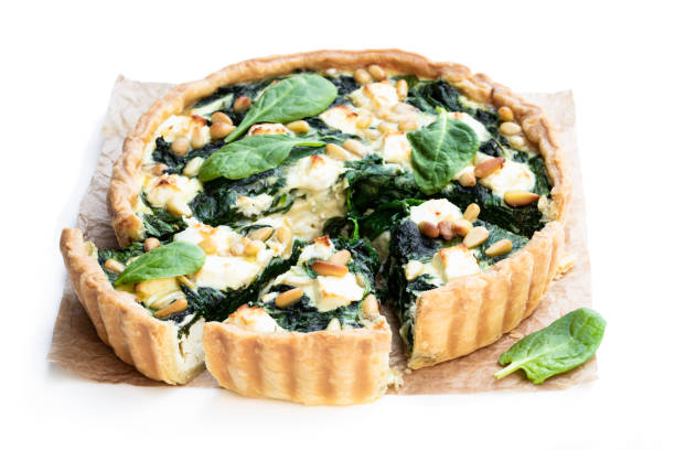 istock Vegetarian tart with spinach 1135175315