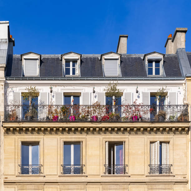 パリ、典型的な建築 - building exterior built structure street paris france ストックフォトと画像