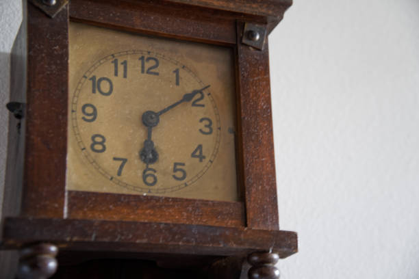 istock Vintage clock with time on the wall 1135175472