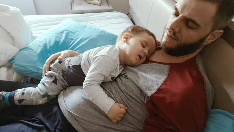 Father and son sleeping