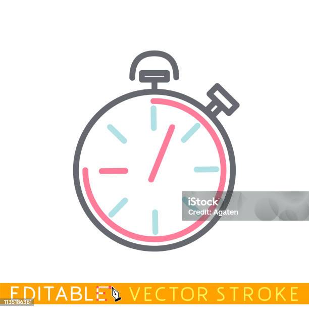 Timer Icon Stopwatch Editable Stroke Sketch Icon Stock Vector Illustration Stock Illustration - Download Image Now