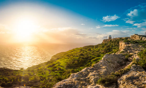 istock Dingli Cliffs and Aviation radar at sunset in Dingli, Malta 1135190372