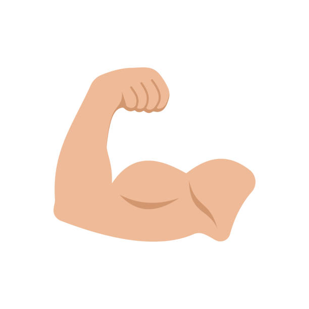 illustrations, cliparts, dessins animés et icônes de logo bicep. illustration vectorielle - flexing muscles