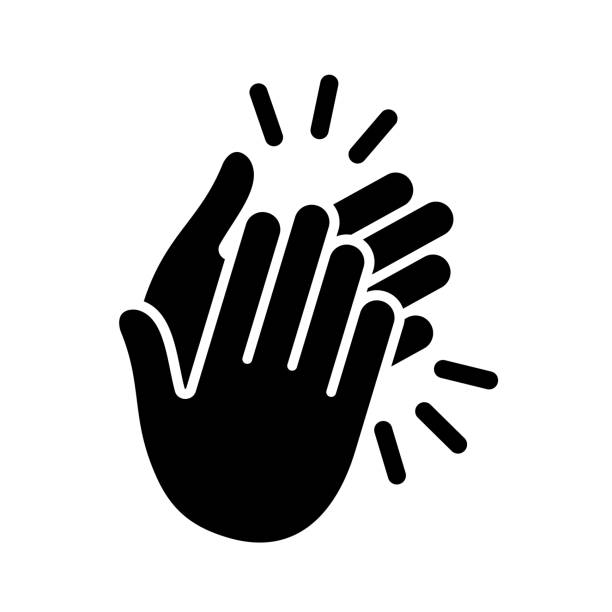 ilustraciones, imágenes clip art, dibujos animados e iconos de stock de manos que aplaude el icono. vector - hand clapping