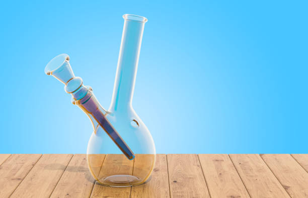 Bong on the wooden table, 3D rendering Bong on the wooden table, 3D rendering bong stock pictures, royalty-free photos & images