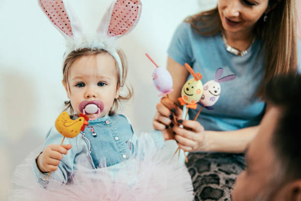 Little baby with Easter decoration