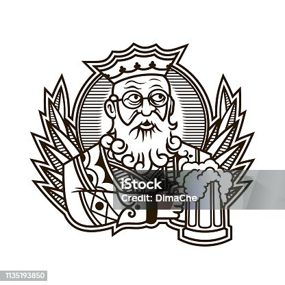 istock King holding a mug of beer - King of clubs character in playing cards 1135193850