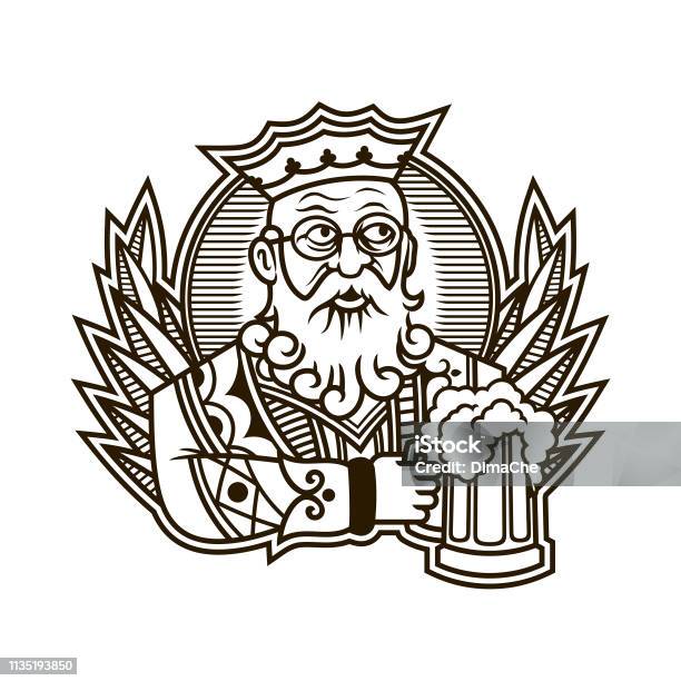 King Holding A Mug Of Beer King Of Clubs Character In Playing Cards Stock Illustration - Download Image Now