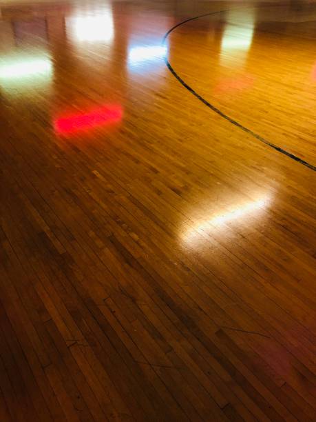 Roller Rink Light Bars lights on wood floor roller rink stock pictures, royalty-free photos & images