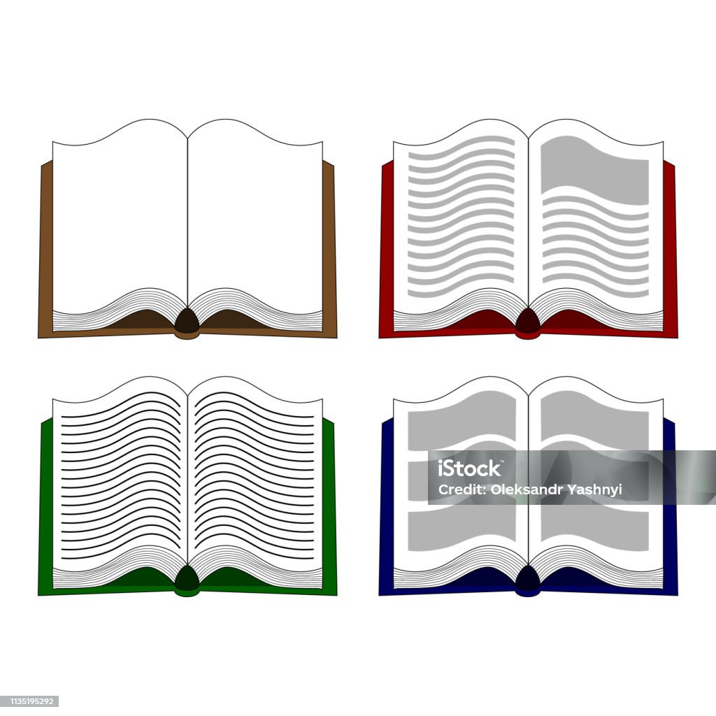 Mở Biểu Tượng Vector Sách Theo Phong Cách Hoạt Hình Học Tập Và ...