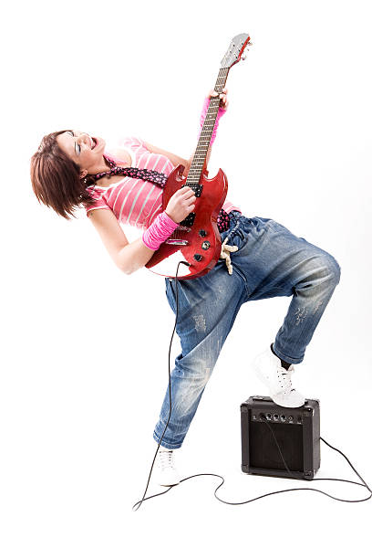 istock Young woman playing guitar 113519975