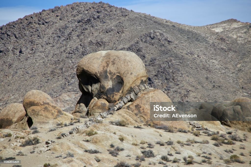 Teeth This giant rock looks almost skull like with a row of teeth. Located in the Alabama Hills Alabama Hills Stock Photo