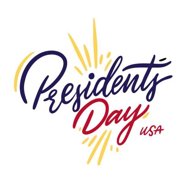 Happy President's day hand drawn vector lettering. Happy President's day hand drawn vector lettering. Isolated on white background. presidents day logo stock illustrations