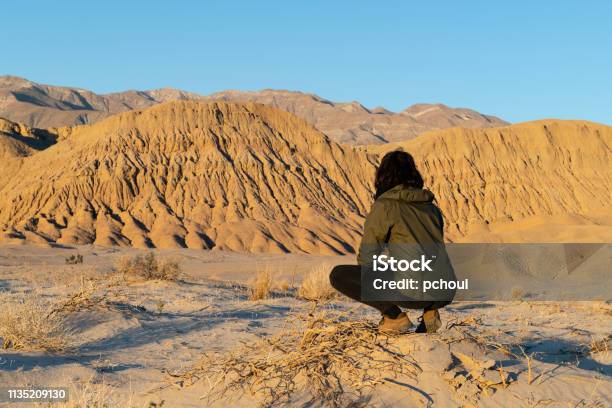 Young Woman In California Desert Stock Photo - Download Image Now - Anza Borrego Desert State Park, San Diego, Hiking