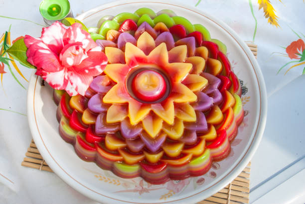 istock Thai dessert Layer Sweet Cake or Kanom Chan 1135212217