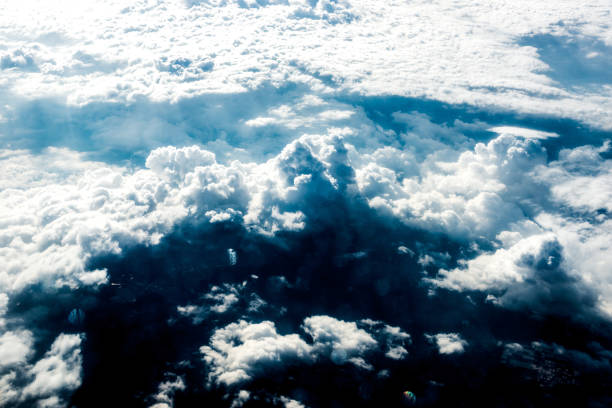 istock Top view of white clouds above the ground or water 1135215007