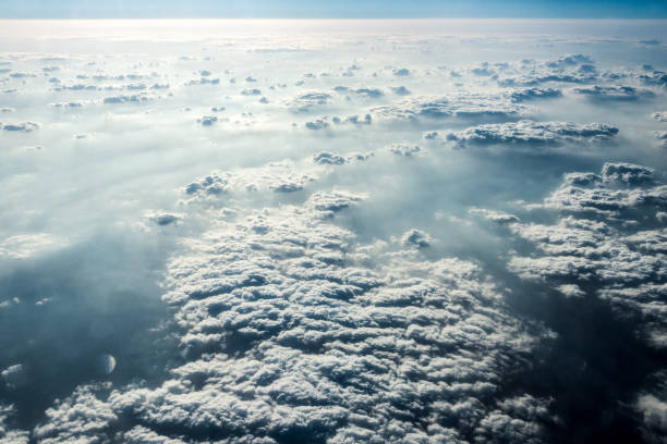 istock Top view of white clouds above the ground or water 1135215233