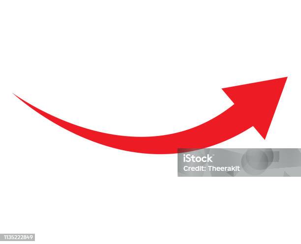 Red Arrow Icon On White Background Flat Style Arrow Icon For Your Web Site Design Logo App Ui Arrow Indicated The Direction Symbol Curved Arrow Sign Stock Illustration - Download Image Now