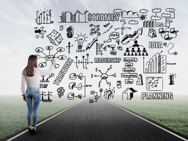 istock Businesswoman sketching her ideas 1135226837