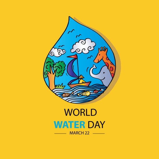 ilustrações, clipart, desenhos animados e ícones de conceito do dia mundial da água. 22 de março - dia mundial da agua