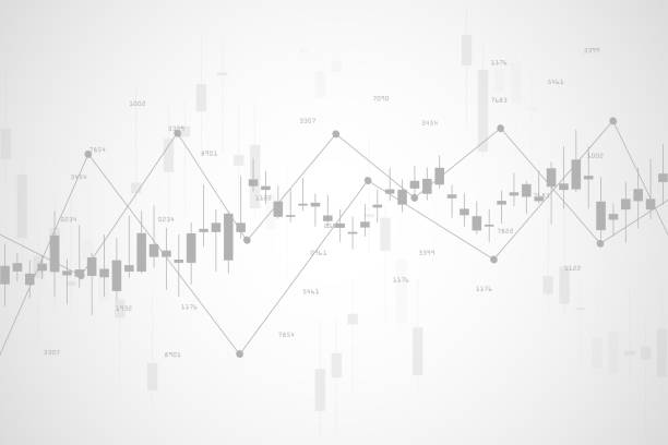 wykres giełdowy lub wykres handlu forex dla koncepcji biznesowych i finansowych, raportów i inwestycji na szarym tle . ilustracja wektorowa - 2042 stock illustrations
