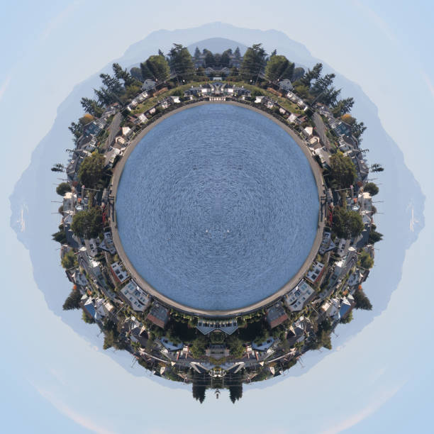 Panorama Planet - Puget Sound Panorama Planet - Puget Sound north pacific ocean globe stock pictures, royalty-free photos & images