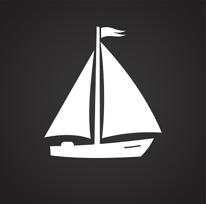 Ship icon on background for graphic and web design. Simple vector sign. Internet concept symbol for website button or mobile app
