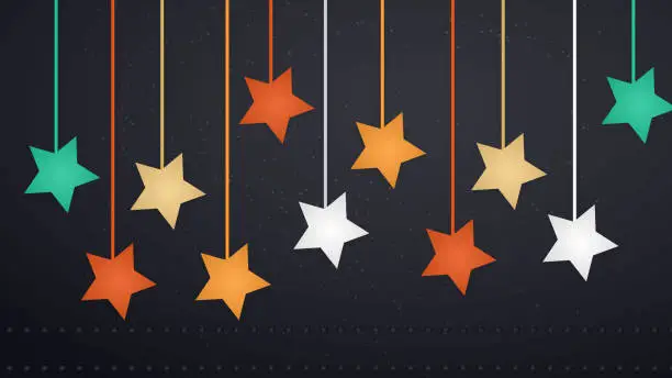 Vector illustration of Hanging Star Background pattern for website