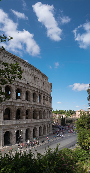 Colosseum in Rome. Rome ancient arena of gladiator fights. Rome Colosseum is the best known landmark Italy.