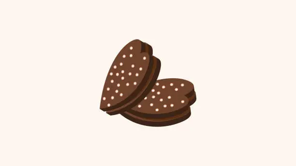 Vector illustration of Heart Chocolate icon