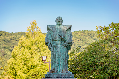 Iwakuni, Yamaguchi, Japan - September 18 : Hiroyoshi Kikkawa, The 3rd lord of the Kikkawa family, was the greatest influence in the development of the Kintai-kyo Bridge in 1673.