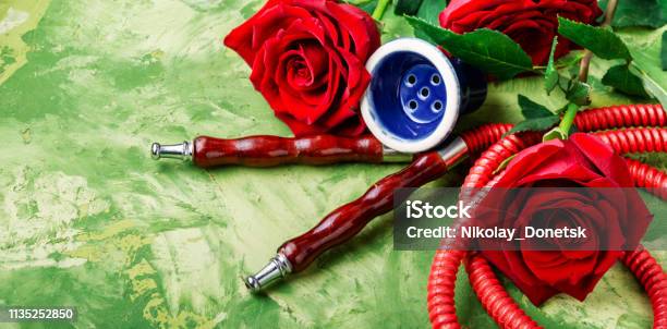 Smoking Hookah With Rose Flavor Stock Photo - Download Image Now - Addiction, Arabia, Asia