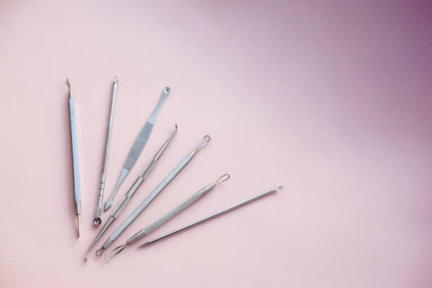 istock Tools for removing acne. Tools of the cosmetologist for problem skin. 1135253701