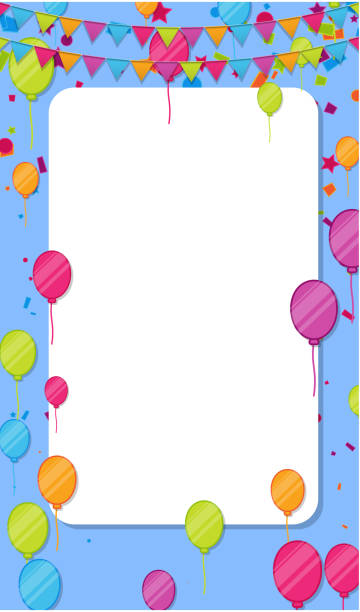 1,848 Happy Birthday Balloons Border Frame Cartoon Illustrations & Clip Art  - iStock