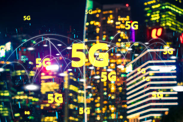 istock Futuristic City light 5G electromagnetic signals 1135259564