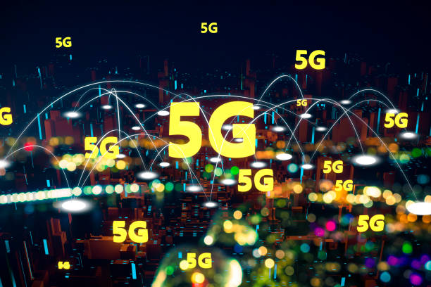 istock Futuristic City light 5G electromagnetic signals 1135259609