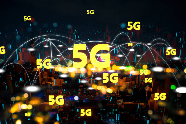 istock Futuristic City light 5G electromagnetic signals 1135259673