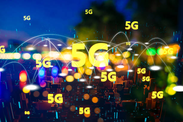 istock Futuristic City light 5G electromagnetic signals 1135259804