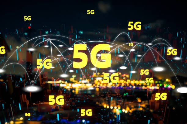 istock Futuristic City light 5G electromagnetic signals 1135259935