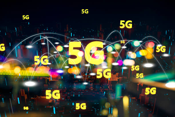 istock Futuristic City light 5G electromagnetic signals 1135259957