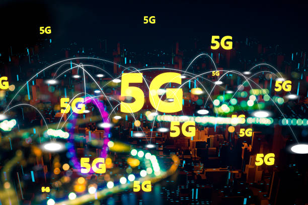 istock Futuristic City light 5G electromagnetic signals 1135261397