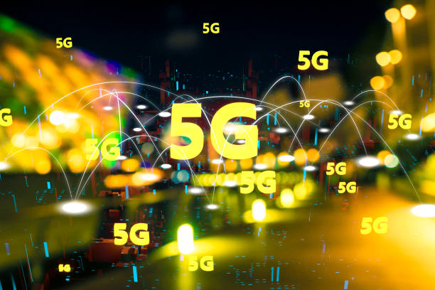 istock Futuristic City light 5G electromagnetic signals 1135261413