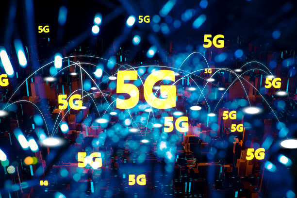 istock Futuristic City light 5G electromagnetic signals 1135264105
