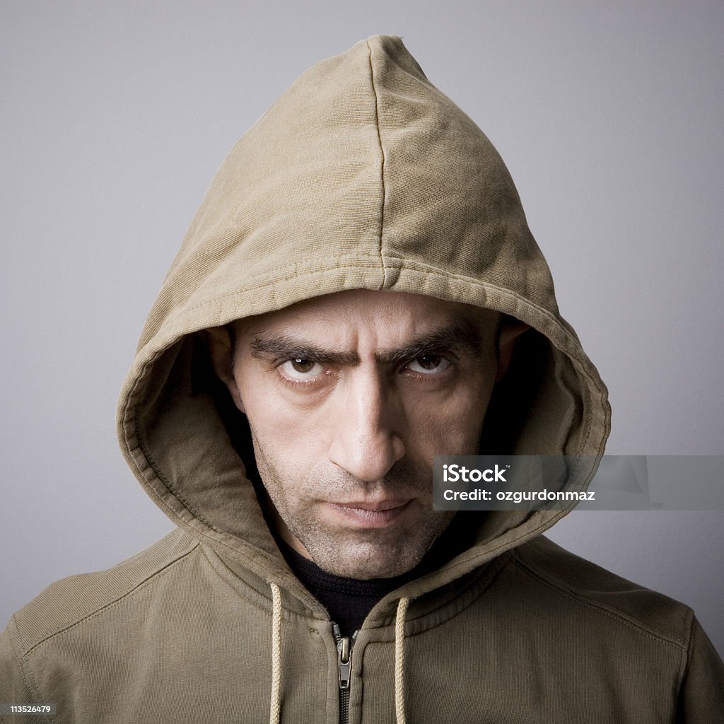 Mann in Jacke mit Hoodie - Lizenzfrei Bizarr Stock-Foto