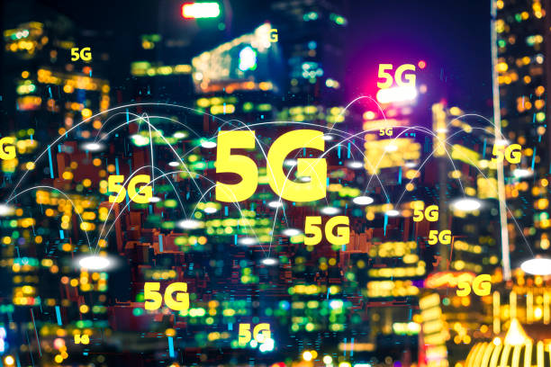 istock Futuristic City light 5G electromagnetic signals 1135264994
