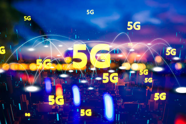 istock Futuristic City light 5G electromagnetic signals 1135265338
