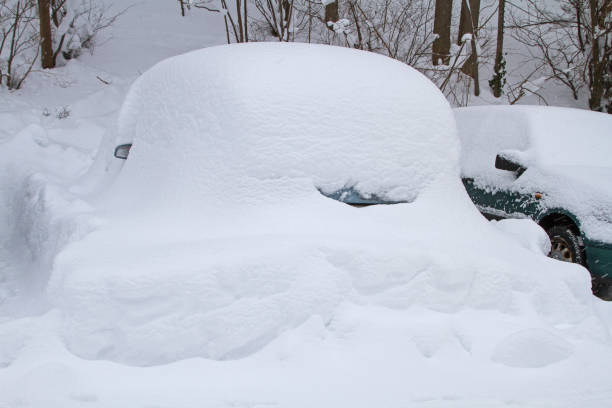 istock parked scooter hidden under thick snow cover 1135265872