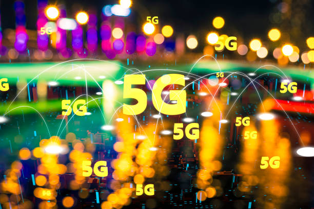 istock Futuristic City light 5G electromagnetic signals 1135265880