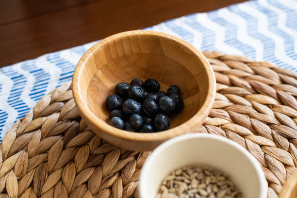 Ingredients for cooking, blueberries in a bowl