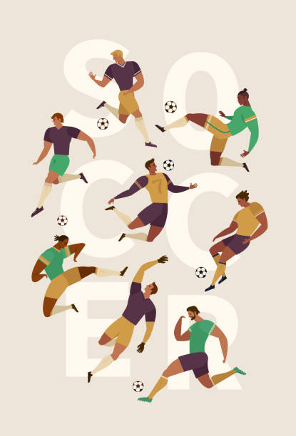 サッカー選手セット。 - soccer player illustrations点のイラスト素材／クリップアート素材／マンガ素材／アイコン素材